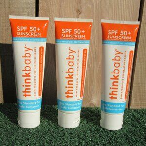 3 Brand New Thinkbaby SPF 50 Sunscreen 3 fl oz Exp 5/22